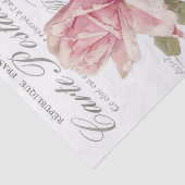  Romantic Pink Floral Briefkaart Tissuepapier (Detail)