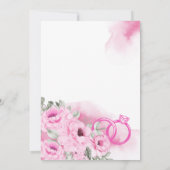 Romantic Pink Floral Engagement Party Engaged Kaart (Achterkant)