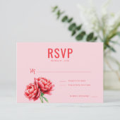 Romantic Pink Floral RSVP (Debout devant)