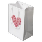 Romantic Pink Heart Flower Valentine's Day Medium Cadeauzakje (Achterkant Gekanteld)