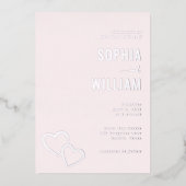 Romantic Pink Heart Invitations (Recto)