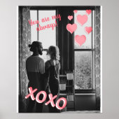 Romantic Pink Hearts XOXO Photo Valentine Poster (Devant)