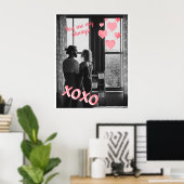 Romantic Pink Hearts XOXO Photo Valentine Poster (Bureau à domicile)