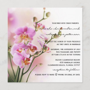 Romantic Pink Orchids Weddenschap Kaart