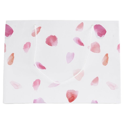 Romantic Pink Peach Rose Petals Floral Groot Cadeauzakje (Voorkant)