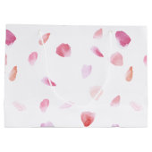 Romantic Pink Peach Rose Petals Floral Groot Cadeauzakje (Achterkant)