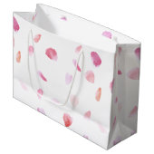 Romantic Pink Peach Rose Petals Floral Groot Cadeauzakje (Voorkant Gekanteld)