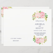 Romantic Pink Peonies Wedding Programs (Voorkant / Achterkant)