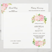 Romantic Pink Peonies Wedding Programs (Voorkant / Achterkant)