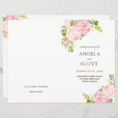 Romantic Pink Peonies Wedding Programs (Voorkant / Achterkant)