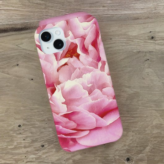Romantic Pink Peony Petals Closeup Case-Mate iPhone Case
