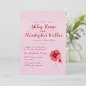 Romantic Pink Red Floral Wedding Kaart (Staand voorkant)