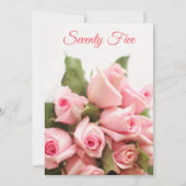 Romantic Pink Rose Bouquet 75th Birthday Kaart (Voorkant)