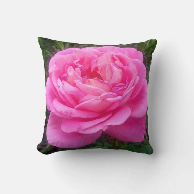 Romantic Pink Rose "Leonardo Da Vinci" Kussen (Voorkant)