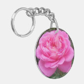 Romantic Pink Rose "Leonardo Da Vinci" Sleutelhanger (Voorkant Links)
