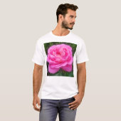 Romantic Pink Rose "Leonardo Da Vinci" T-Shirt (Voorkant volledig)