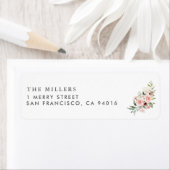 Romantic Pink Roses Wedding Address Etiket (Insitu)