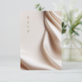 Romantic Pink satin wedding meal choices RSVP (Debout devant)