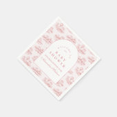 Romantic Pink Toile Baby Shower Servet (Hoek)