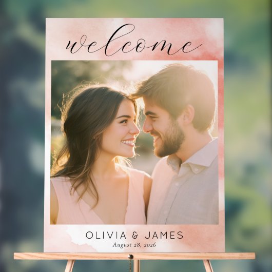 Romantic Pink Watercolor Photo (Neutre)