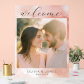 Romantic Pink Watercolor Photo (Mariage)