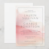 Romantic Pink Watercolor Wedding Invitation (Devant / Derrière)