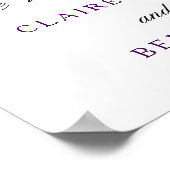 Romantic Plum Paars Roos Floral Wedding Poster (Hoek)