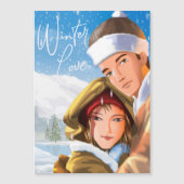 Romantic Prettige feestdagen Winter Love Magnetic (Voorkant)