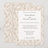 Romantic Pretty Blush Pink Cream Floral Wedding Kaart (Voorkant / Achterkant)