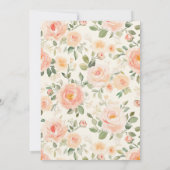 Romantic Pretty Cream Peach Floral Wedding Kaart (Achterkant)