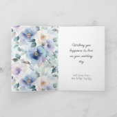 Romantic Pretty Lavender Flowers Love Wedding   Kaart (Binnen)