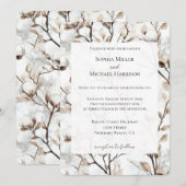 Romantic Pretty White Flowering Tree Wedding Kaart (Voorkant / Achterkant)