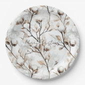 Romantic Pretty White Flowering Tree Wedding Papieren Bordje (Voorkant)