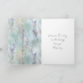 Romantic Purple Floral Love Wedding   Kaart (Binnen)