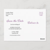 Romantic Purple Flowers Wedding  Briefkaart (Achterkant)