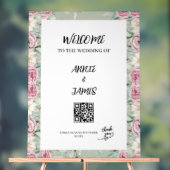 Romantic QR code Wedding seating welcome sign (Neutre)