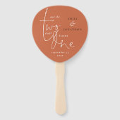 Romantic Quote Terracotta Script Wedding Programme Handwaaier (Voorkant)