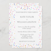 Romantic Rainbow Confetti Wedding Invitation Kaart (Voorkant / Achterkant)