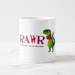 Romantic RAWR T-rex Dinosaur Grote Koffiekop