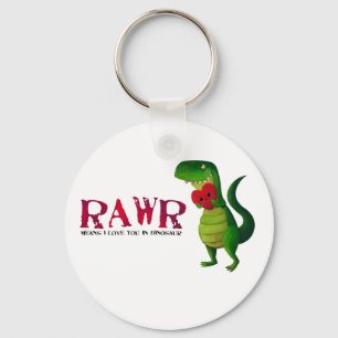 Romantic RAWR T-rex Dinosaur Sleutelhanger