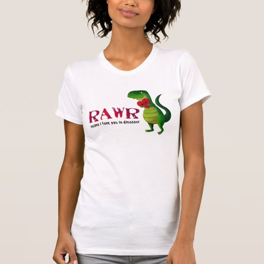 Romantic RAWR T-rex Dinosaur T-shirt (Voorkant)