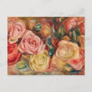 Romantic red and pink roses Pierre Auguste Renoir Briefkaart