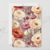 Romantic Red Cream Floral Wedding Kaart (Achterkant)