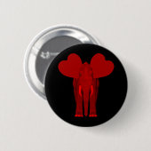 Romantic Red Elephant Ronde Button 5,7 Cm (Voorkant /achterkant)