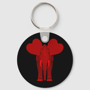 Romantic Red Elephant Sleutelhanger
