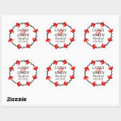 Romantic Red Floral Wreath I Wedding Sticker (Vel)