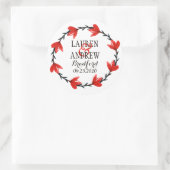 Romantic Red Floral Wreath I Wedding Sticker (Tas)