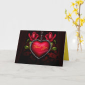 Romantic Red Heart Bedankt dat je je personaliseer Kaart (Gele Bloem)