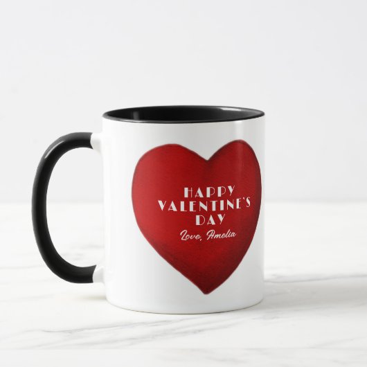 Romantic Red Heart met Name Valentijn Day Mok (Links)