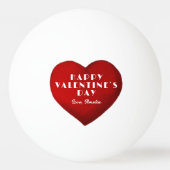 Romantic Red Heart met Name Valentijn Day Pingpongballen (Voorkant)